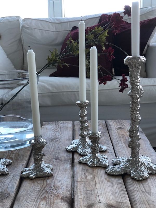 Art Candelholder Silver Medium