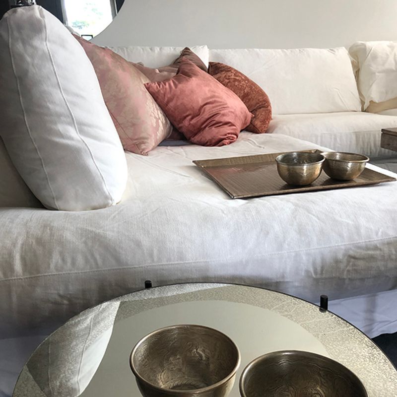 cushion cover Velvet slub Nude terracotta