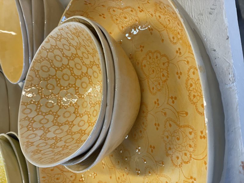 Bamboo Mixed Pattern Large Orange
