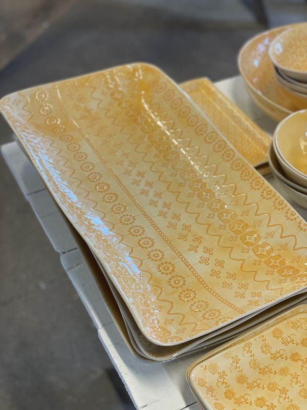 Trough Large Mixed Pattern Orange 
