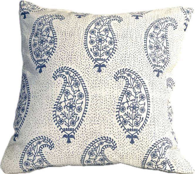 Hovedbilde Putetrekk Blue Paisley m/dots ...
