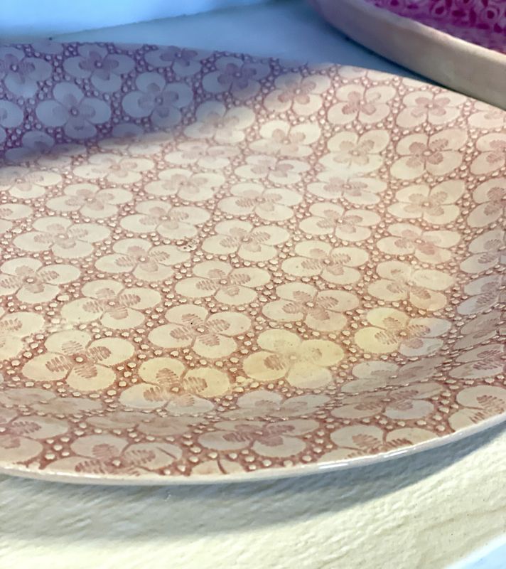 Cake Plate Mixed Pattern Pink